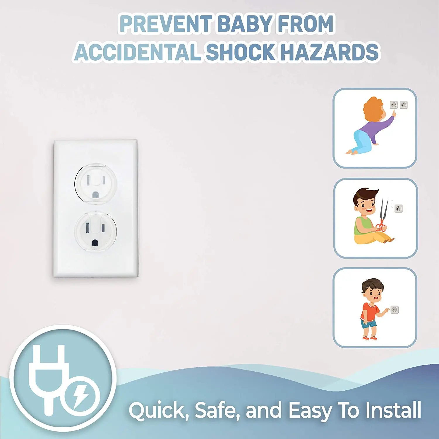 1/5/10 Uds cubiertas de salida, protectores de enchufe eléctrico seguros para niños de seguridad a prueba de bebés estándar americano - imagen 3