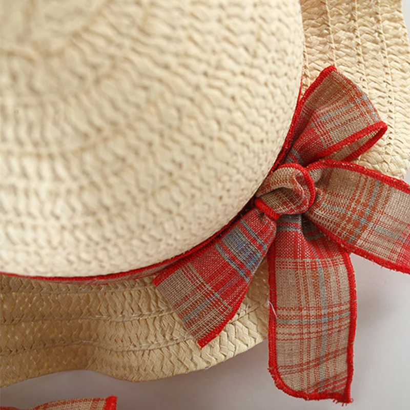Conjunto de 2 piezas de ropa de verano para niñas recién nacidas, ropa coreana a cuadros sin mangas, vestidos de princesa escalonados de algodón + sombrero para el sol, BC878 - imagen 3
