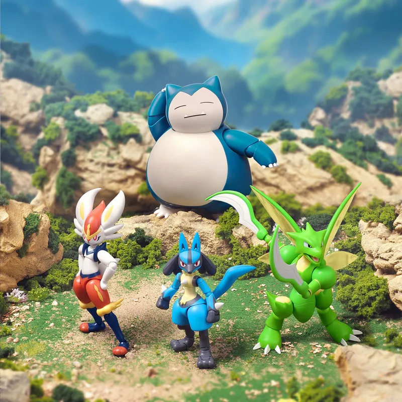 Original Blokees Pokemon Adventure Prologue Snorlax Cinderace Scyther Lucario figura de acción modelo juguetes de ensamblaje regalos de cumpleaños - imagen 3