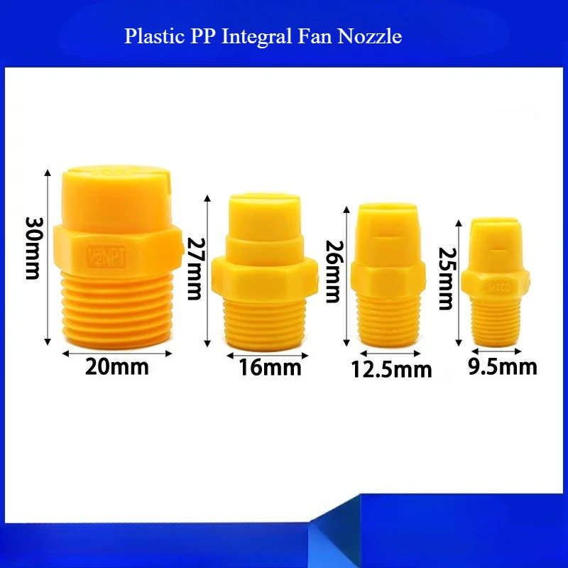 Boquilla de ventilador de plástico integrada amarilla, pulverizador resistente a la corrosión para limpieza, eliminación de polvo y lavadora de coches, 1/2 y 3/8 - imagen 2