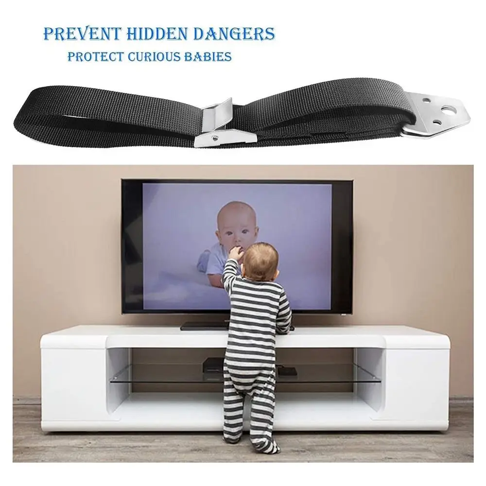 Correas de seguridad ajustables portátiles para muebles, correas de seguridad resistentes a prueba de Unisex para gabinete, correas antipunta para oficina, 2 uds. - imagen 5