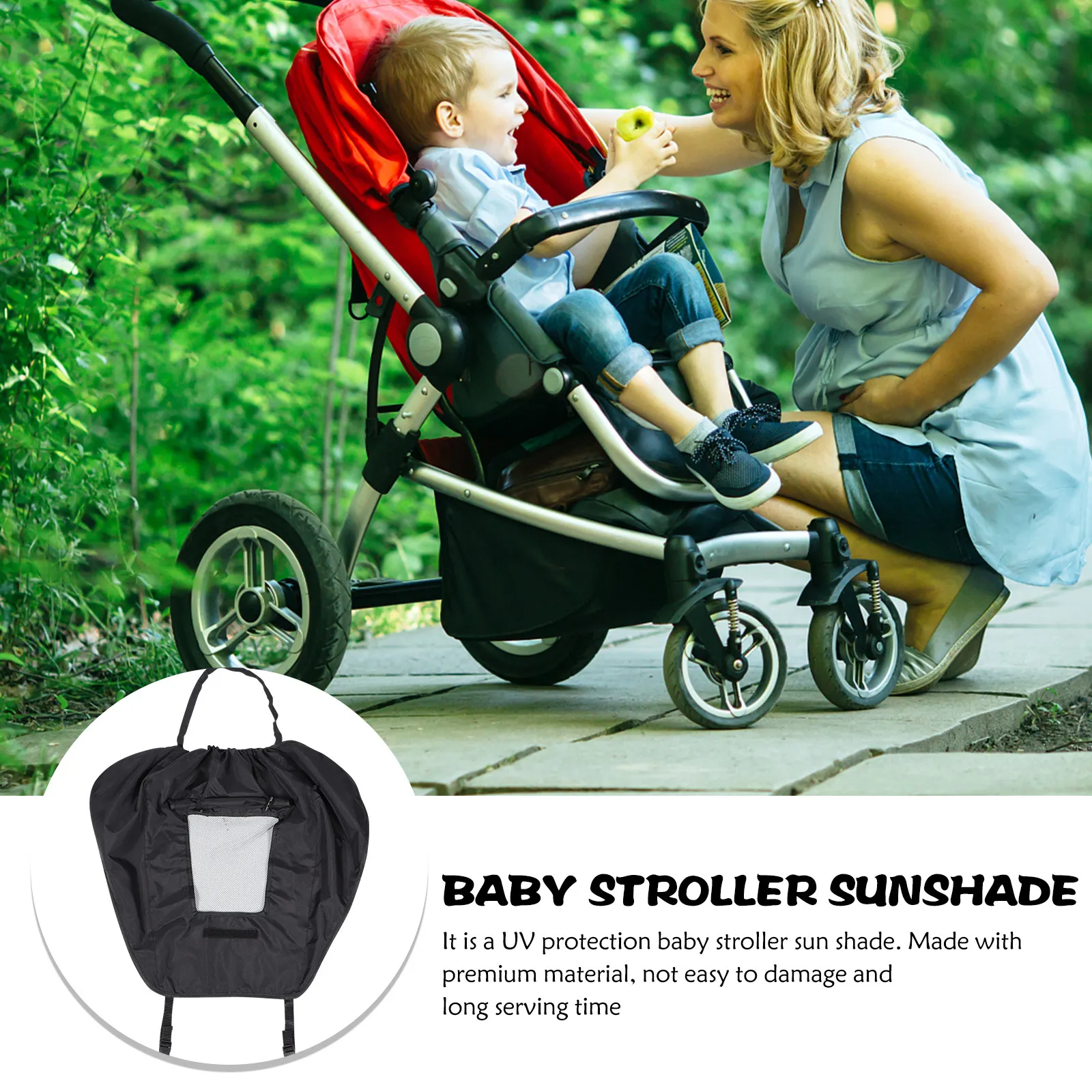 Parasol para cochecito con protección UV y cubierta impermeable - imagen 4