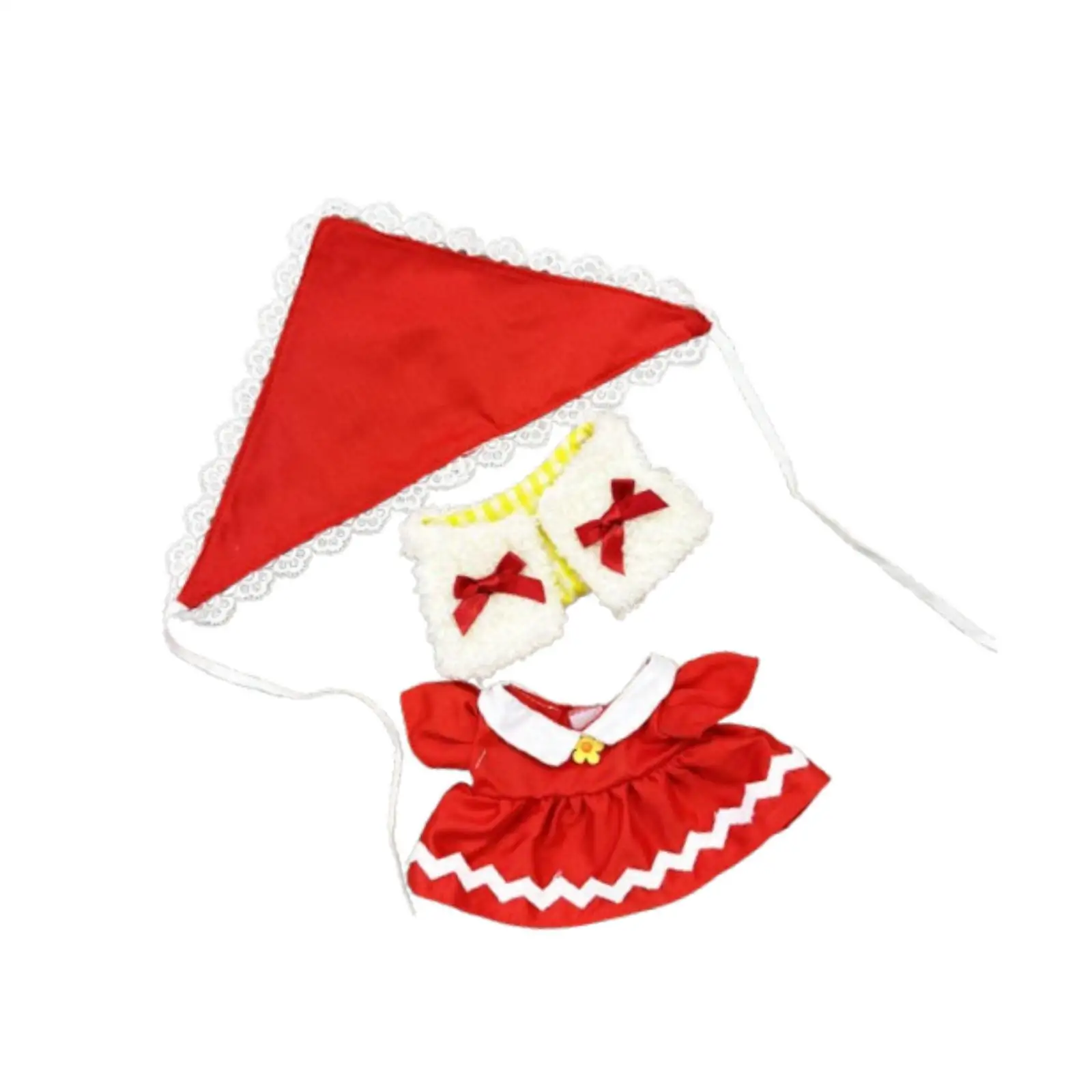 20cm Plush Doll Clothes DIY Fashion Dress up Cute Little Red Riding Hood Set
