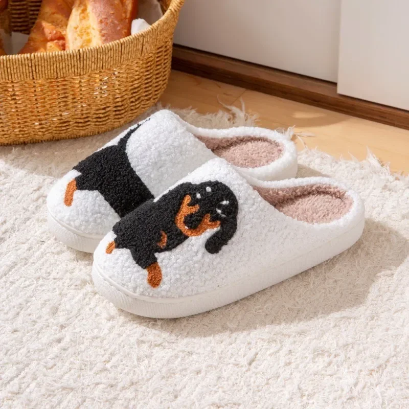 Zapatillas infantiles de algodón con bordado de teckel - imagen 2