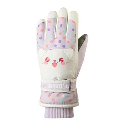 Guantes de esquí infantiles con forro polar y agarre antideslizante