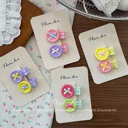 Horquillas coreanas con botón para pelo de niños y niñas