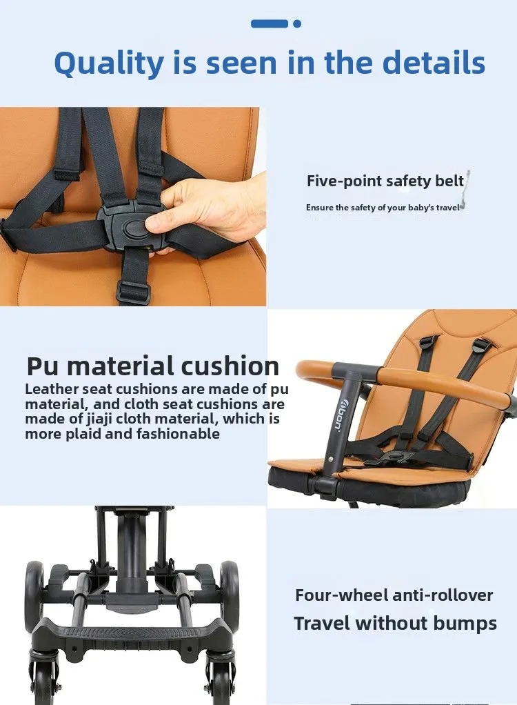 Salir, el carrito es plegado y ligero, puede tumbarse y sentarse en el andador de bebé. - imagen 4