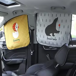 Cortina magnética para ventana de coche, parasol Universal de dibujos animados, protección UV para niños y bebés