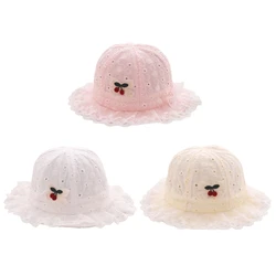 Gorra de pescador bebé transpirable con estampado de cerezas