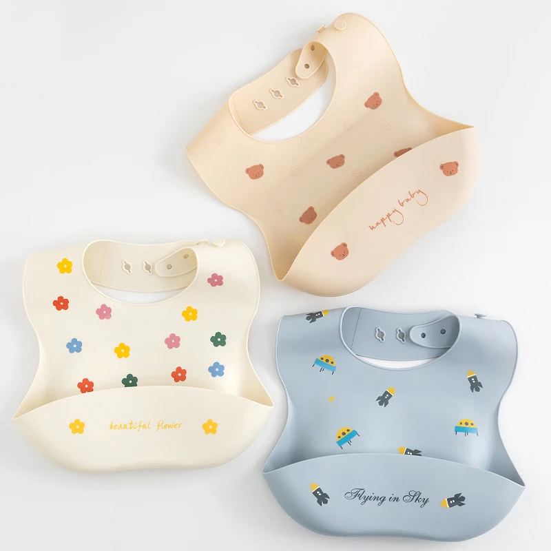 Baberos impermeables de dibujos animados para bebé, babero de alimentación de silicona suave para niño, material de verano para bebé, Baberos para alimentar a niña y niño, paños para eructar, nuevo
