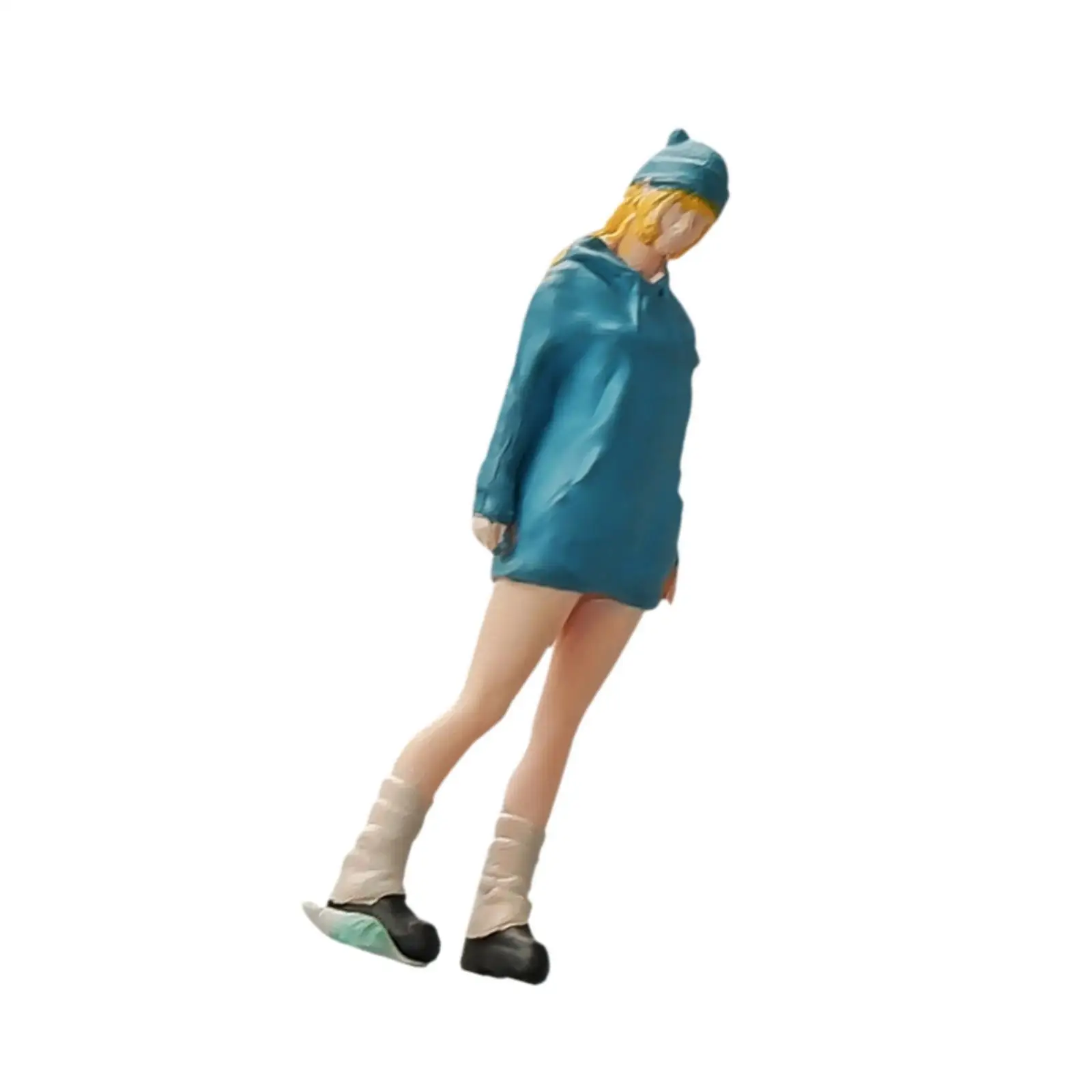 1/64 Girl Figure Model Miniature Scene Layout Decoration Collections S Gauge Diorama Scenery Resin Figurine Decor