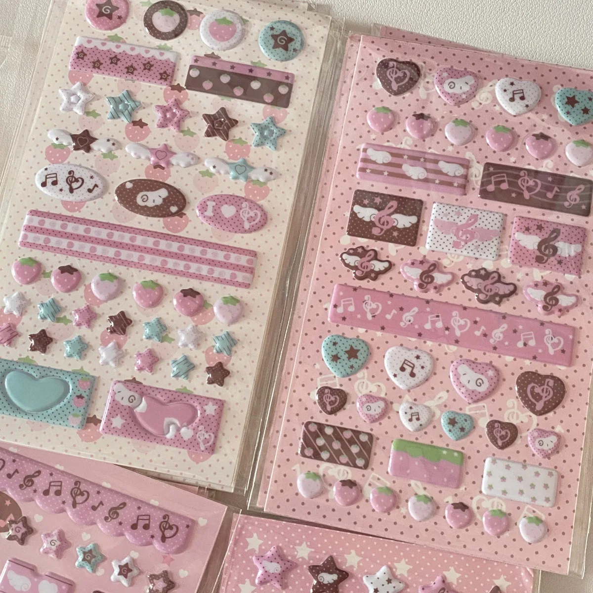 Ins estilo dulce serie rosa fresa estrella Flash película Goo tarjeta pegatinas estilo coreano funda de teléfono pegatinas decorativas - imagen 5