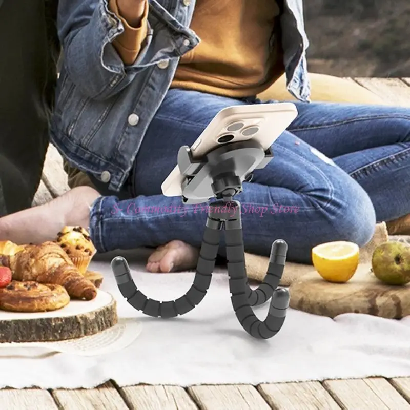 85AE Soporte giratorio para teléfono viaje 360 ​​grados, soporte para cochecito, cuna, trípode para teléfono móvil, para - imagen 3