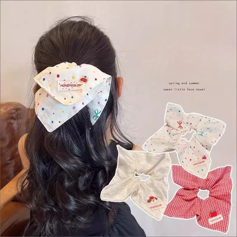 Coletero cuadrado bonito y dulce para niñas, adorno para el cabello, lazo para el cabello para niños, bandas de goma elásticas, accesorios para el cabello encantadores para niños - imagen 3