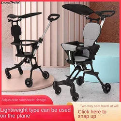 LazyChild Andador para bebé plegable con asiento alto bidireccional