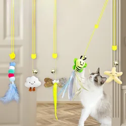 Juguete para gatos: columpio elástico con disco adhesivo y campana