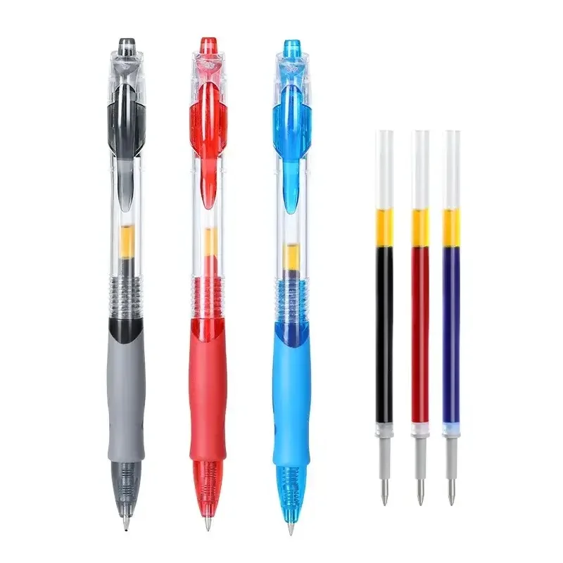 Bolígrafos gel retráctiles con tinta negra, roja y azul - imagen 4
