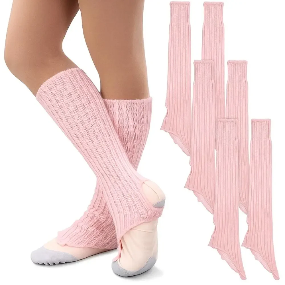 Calentadores de piernas para niñas, calentadores de piernas de Ballet, estribo grueso hasta el tobillo, calentadores de tobillo, cubiertas para botas, calcetines de punto para otoño e invierno