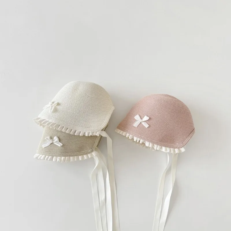 Sombrero de paja estilo Panamá para niña - Set con sombrilla de encaje - imagen 3