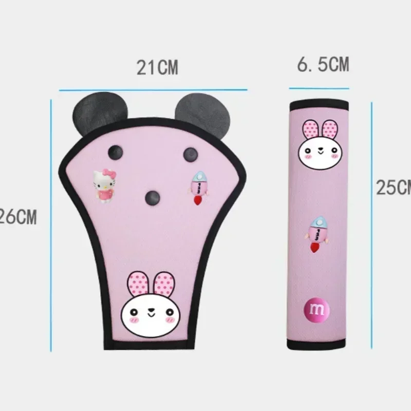Fundas para cinturón de seguridad de coche para niños, almohadillas protectoras para cinturón de seguridad limitador de cuello, cómodos y suaves, accesorios interiores para coche, 2 uds. - imagen 4