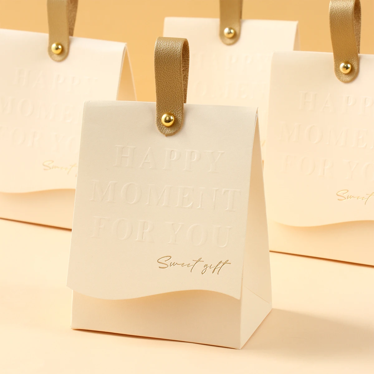 Caja de azúcar de papel francesa, 10 Uds., ligera, de lujo, DIY, Color champán, caja de dulces para boda, fiesta de boda, caja de regalo de papel de acompañamiento