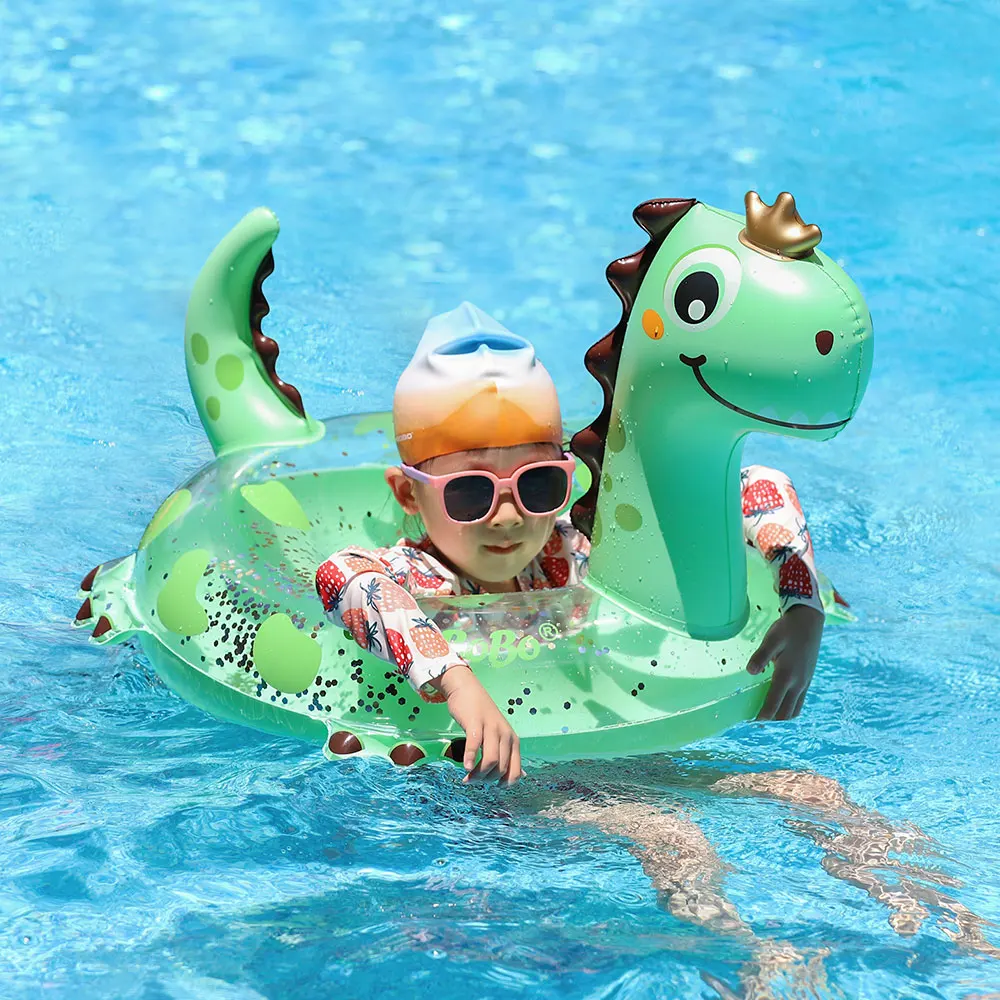 Swimbobo, nuevo estilo, dinosaurio inflable para niños, bonito asiento de natación, barco flotante, juguete de agua para niños, anillos de natación para bebés, flotador de piscina de verano
