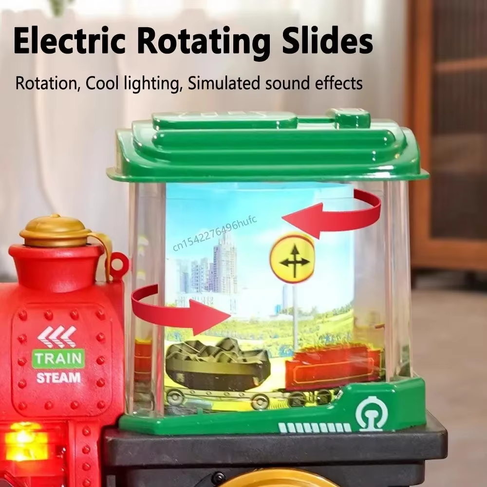 Tren retro eléctrico con sonido y luz – Juguete de vapor infantil - imagen 4