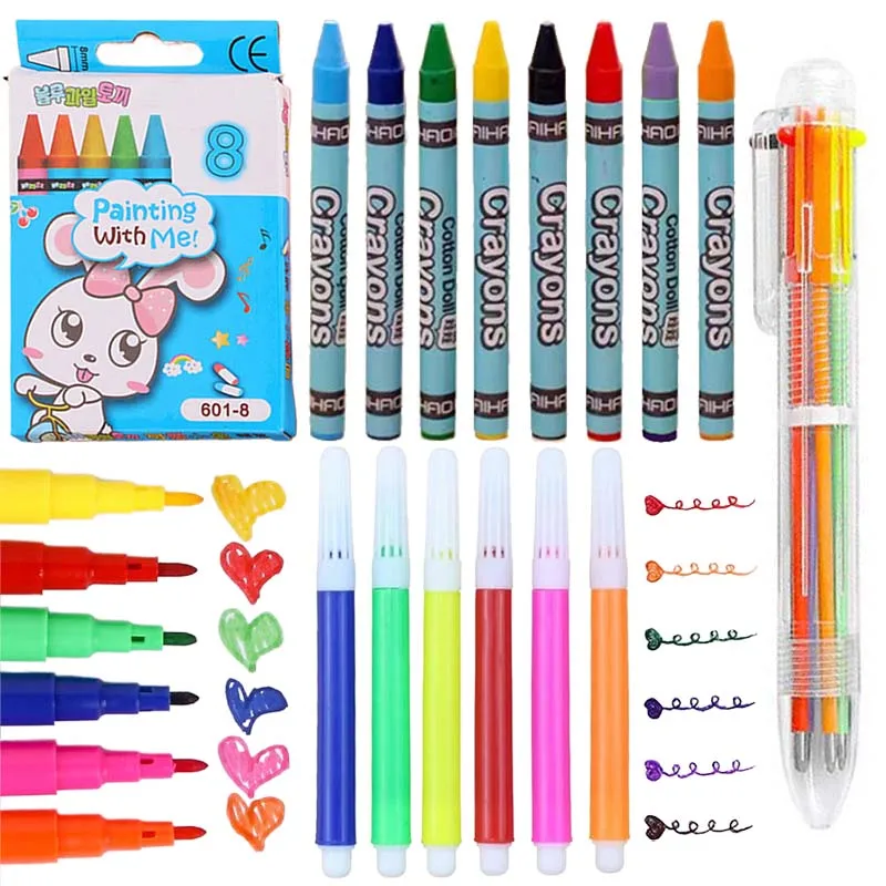 Bolígrafos de dibujo para niños con colores y crayón - imagen 4