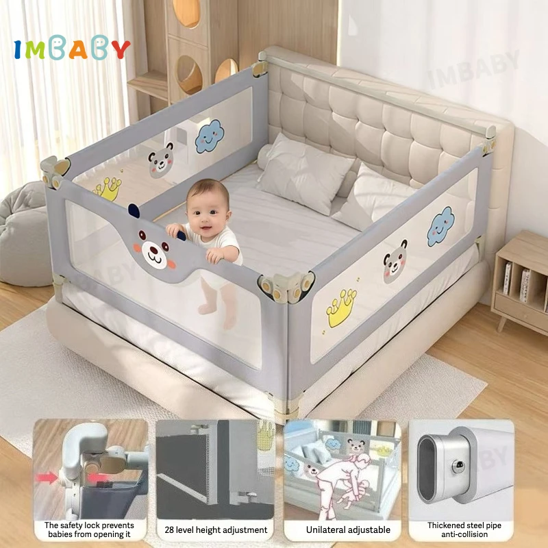 IMBABY barandilla de seguridad ajustable para cama del bebé