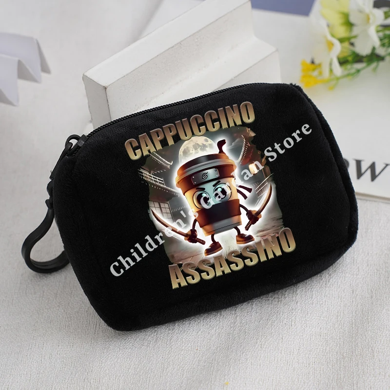 Monedero de felpa italiano Brainrot para niños, billetera portátil Tung Tung Sahur Telala, bolsa de almacenamiento de tiburón divertida, regalos para niños - imagen 4