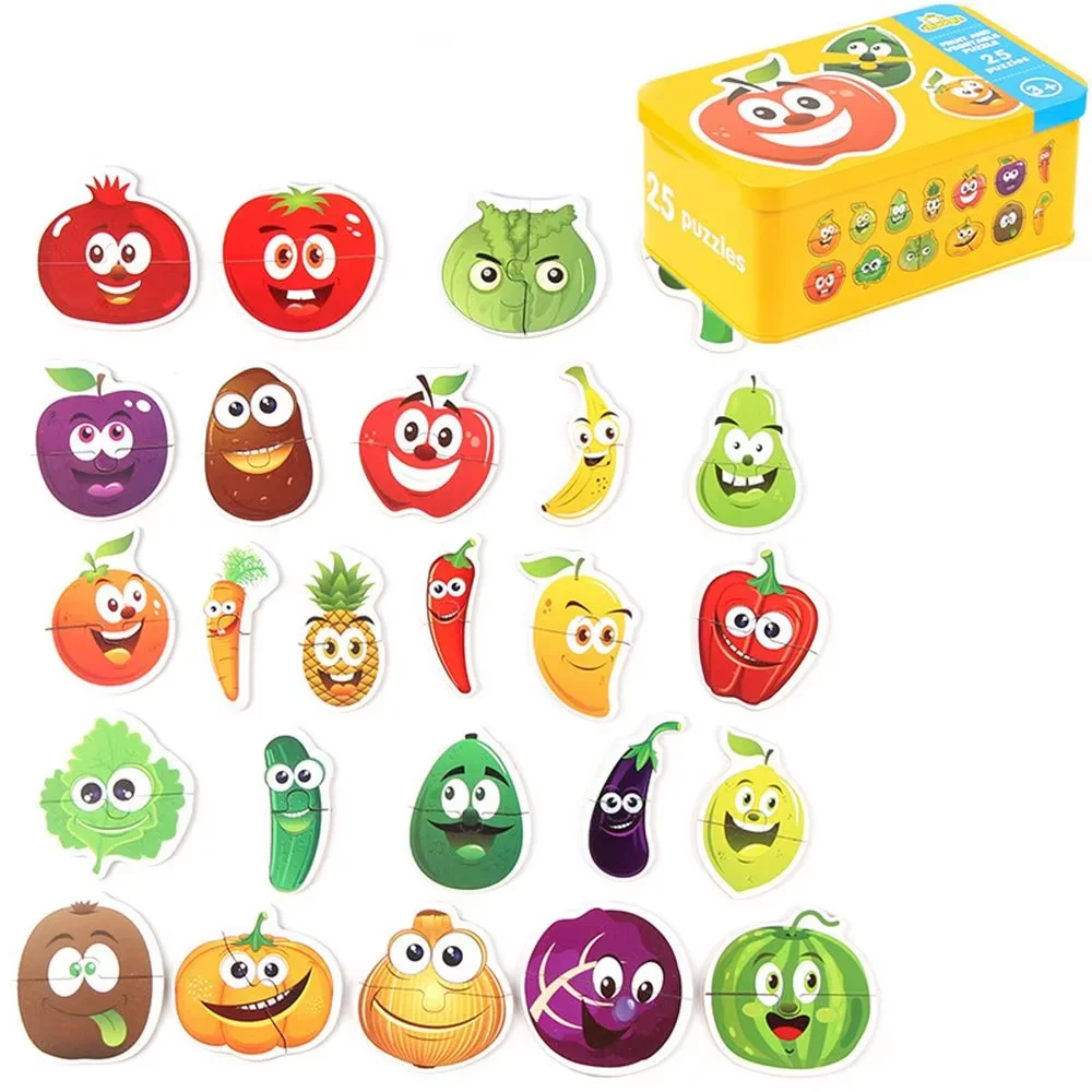 Puzzles de madera para niños 0 3 años – Aprendizaje cognitivo con animales tráfico frutas - imagen 5