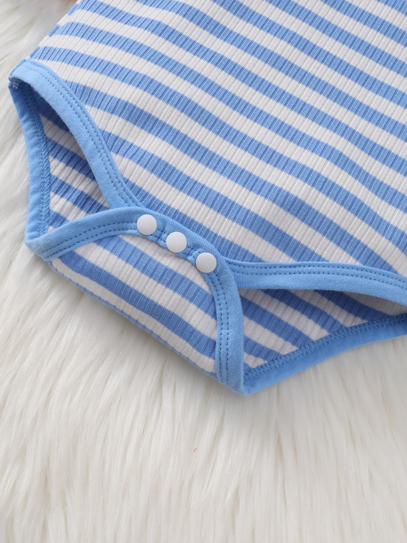 Conjuntos de ropa para bebé recién nacido, monos a rayas de manga larga con volantes, pantalones y diadema, bonitos dibujos animados, primavera y otoño - imagen 4