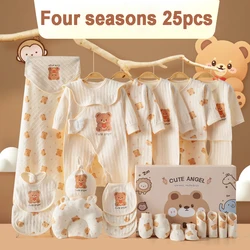 Ropa de bebé recién nacido 100% algodón, traje Unisex, conjunto de ropa sin caja, 21/24/25 piezas/0-3 meses