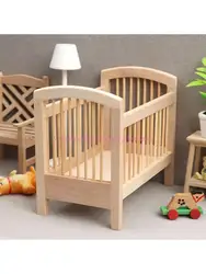 85AE 1/12 escala miniatura cuna juguete modelo cama bebé réplica niños para casa muñecas