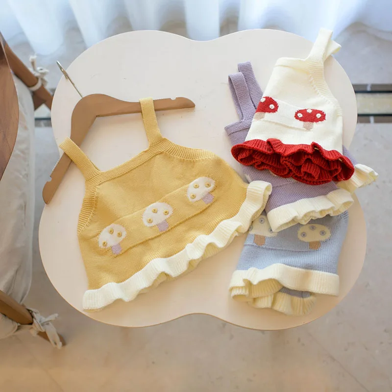 MILANCEL Tops de punto con cuello halter para niños 0-4T comodos