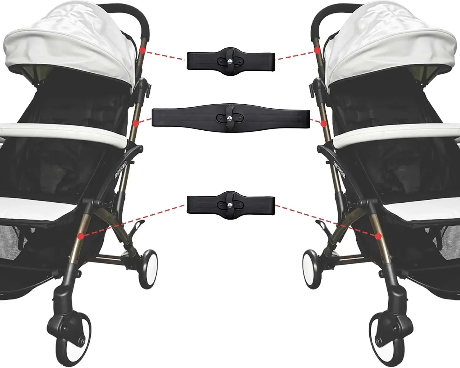 Conectores universales para cochecito gemelo – Adaptadores desmontables - imagen 2