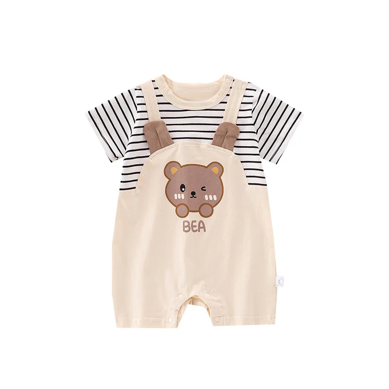 Pelele de verano para bebé manga corta de oso transpirable casual - imagen 4