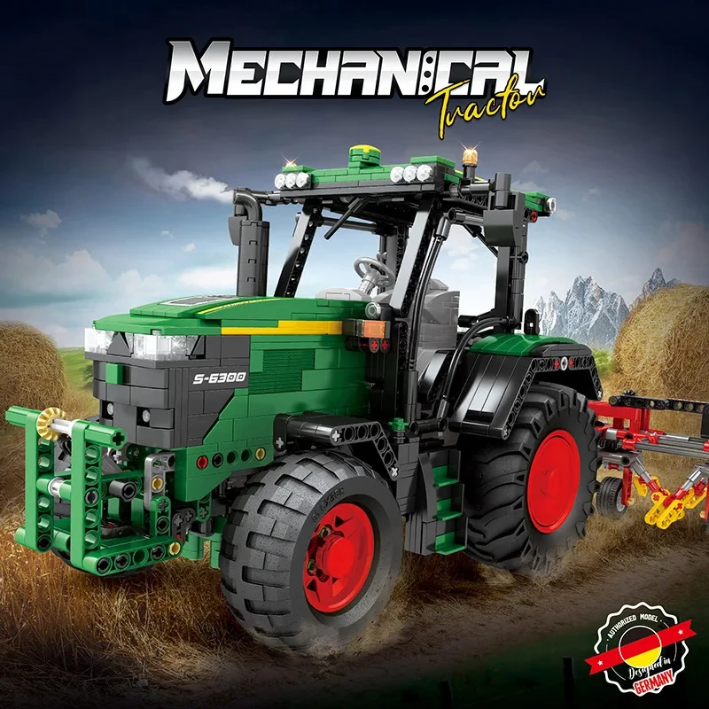 Tractor de bloques educativo con control remoto para niños