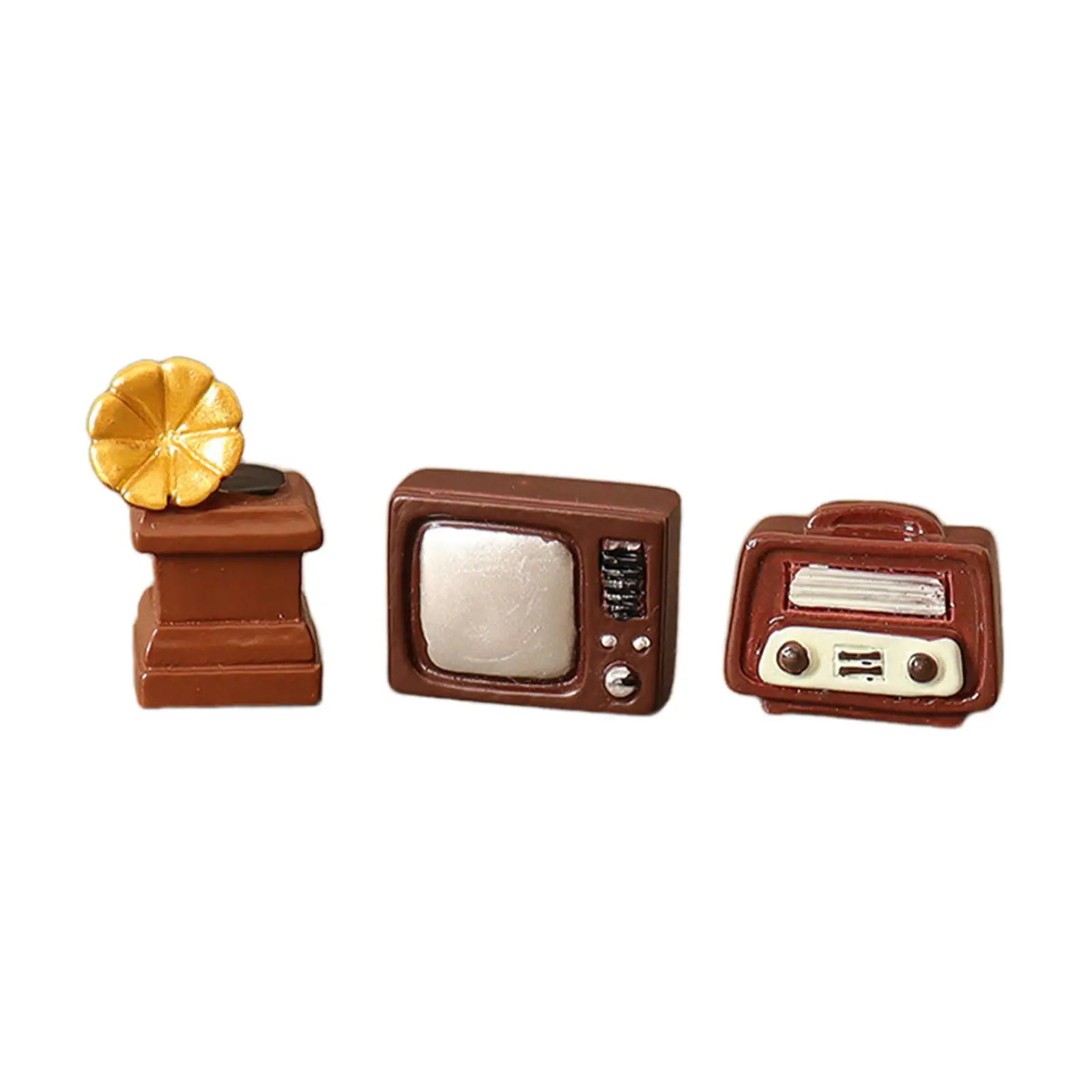 Gramophone 1/6 1/12 Scale Mini Furnishing Gift Life Scene Layout Photo Props Creative Ornament Retro Audio Machine DIY Fitments