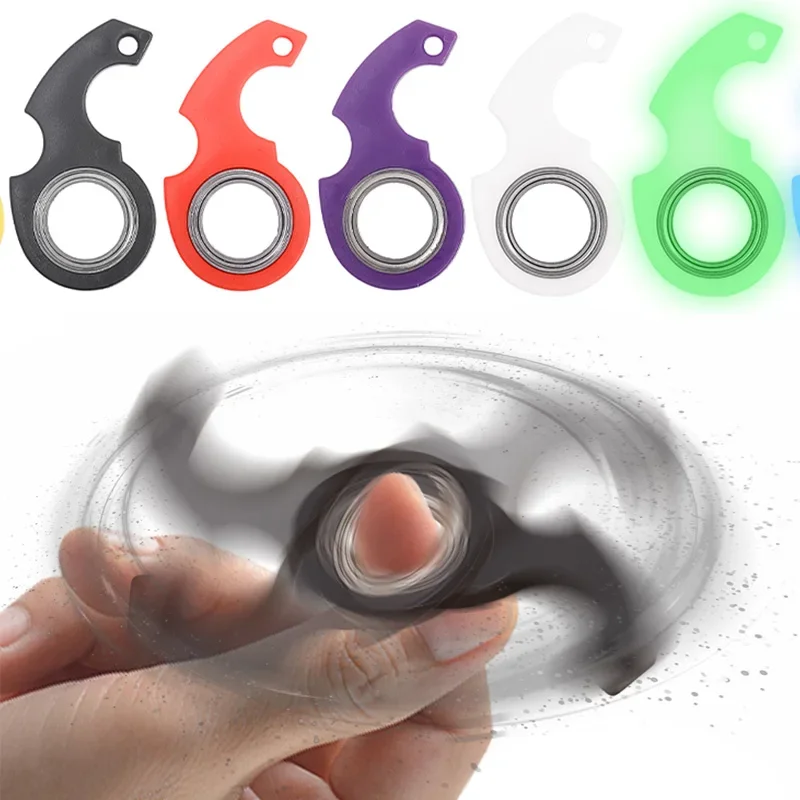 Llavero de Metal Fidget Spinner, juguete antiestrés, llavero con yema del dedo, anillo para aliviar la ansiedad y el aburrimiento, regalo de fiesta para chico y adulto