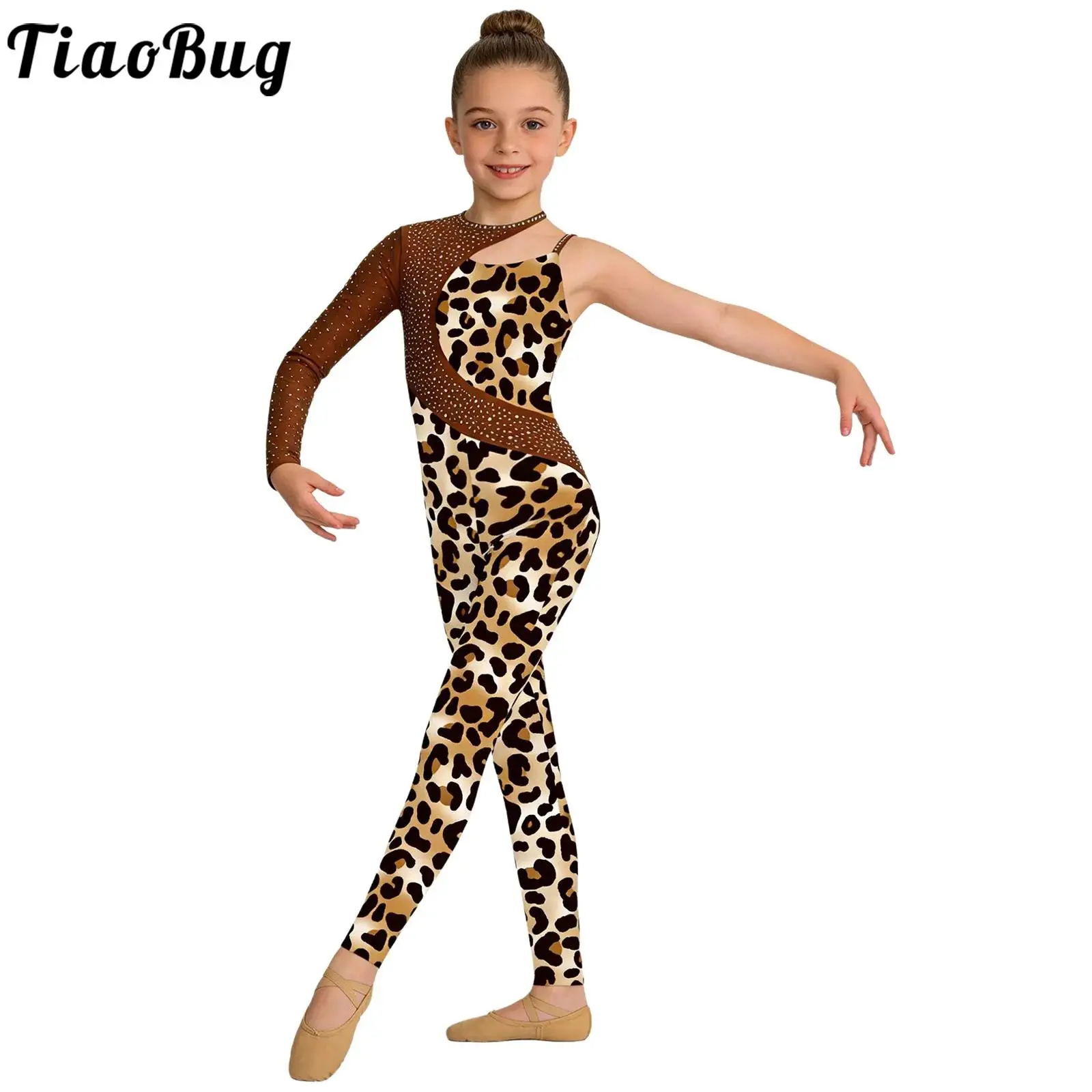 Maillot de gimnasia y ballet para niña con pedrería brillante