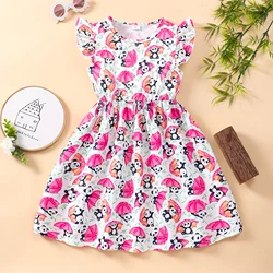 Vestido de verano para niñas 3-7 años con panda - Manga corta