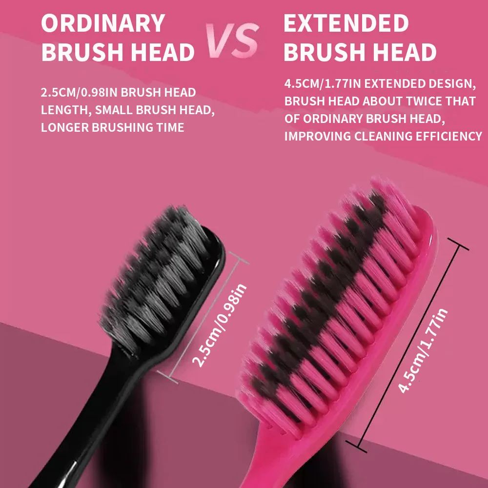 Cepillo de anillo de tres lados serie Strawberry, cepillo de dientes de cabeza grande, juego doble de pelo suave y bonito, completamente envuelto los dientes, limpieza profunda - imagen 2