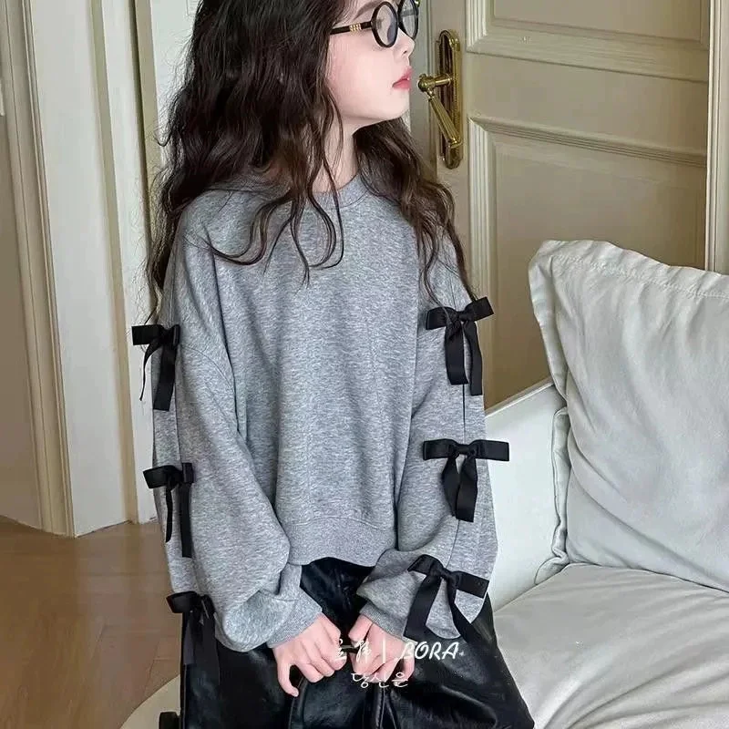 Sudadera con lazo para niñas estilo casual otoño primavera - imagen 4