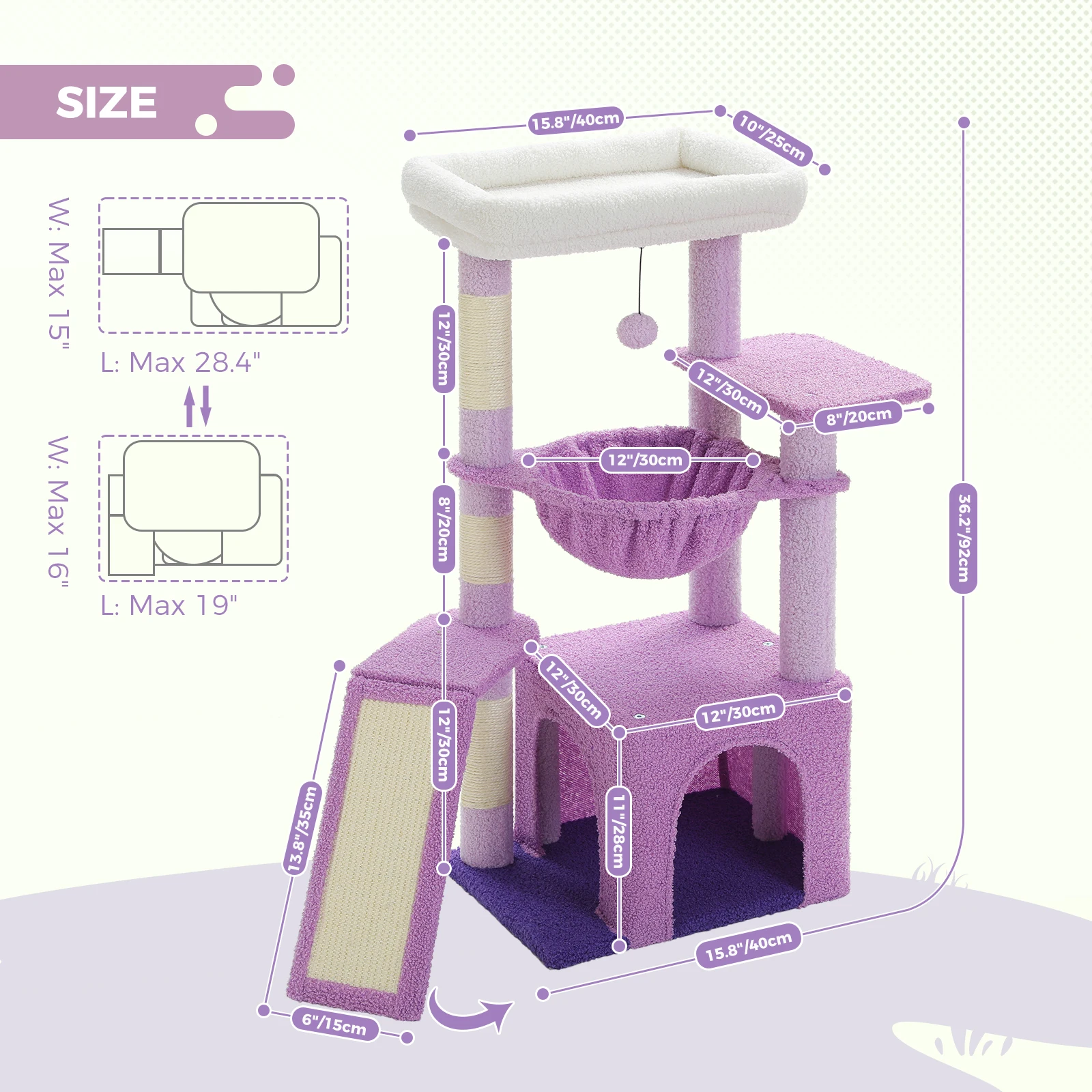 Torre de árbol para gatos pequeña, accesorios para gatos, con percha superior desmontable, condominios cómodos y sencillos, perfecto para gatos de interior, juguete para gatos