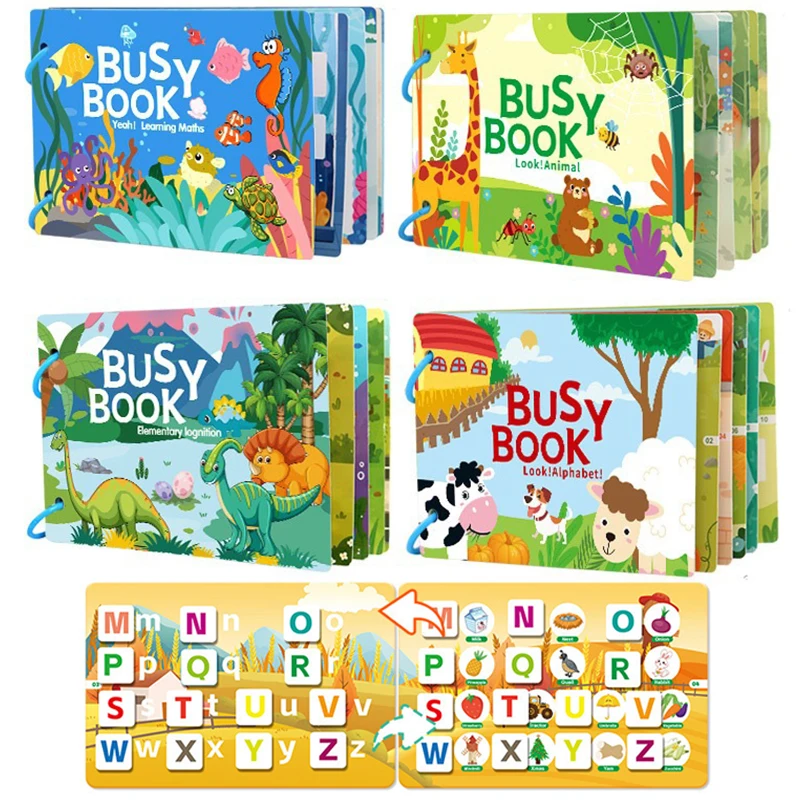 ZYF Libro ocupado interactivo preescolar con tarjetas y rompecabezas