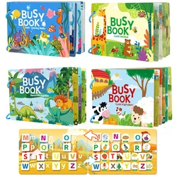 ZYF Libro ocupado interactivo preescolar con tarjetas y rompecabezas