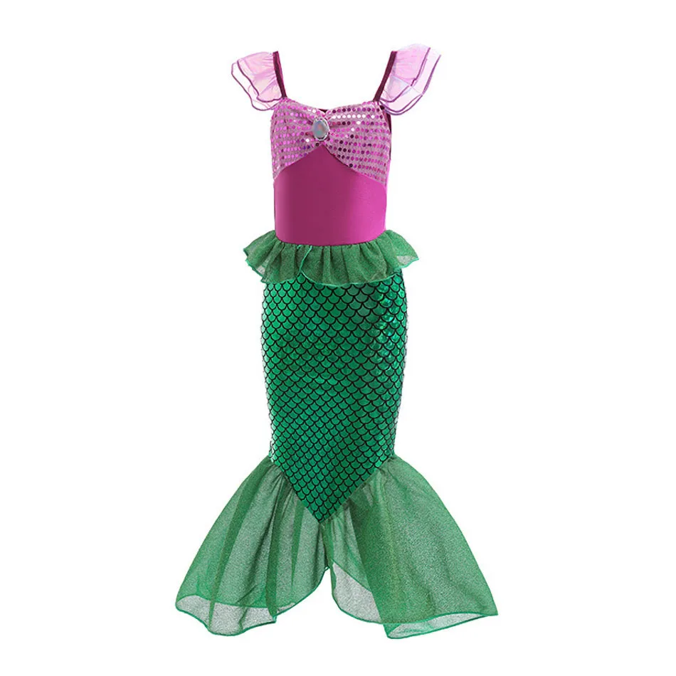 Disfraz de Ariel para niña – Vestido de sirena con lentejuelas - imagen 5