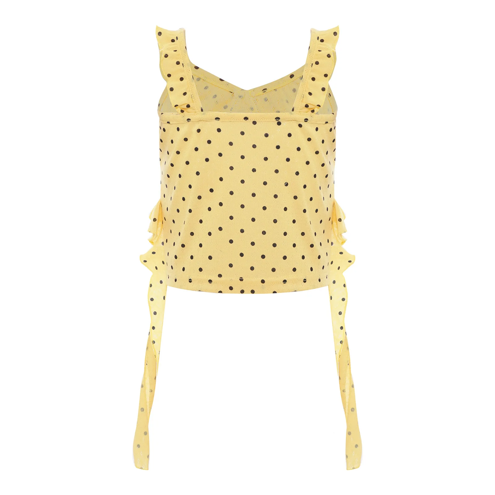 Camiseta sin mangas con volantes y estampado de letras para chicas - imagen 5