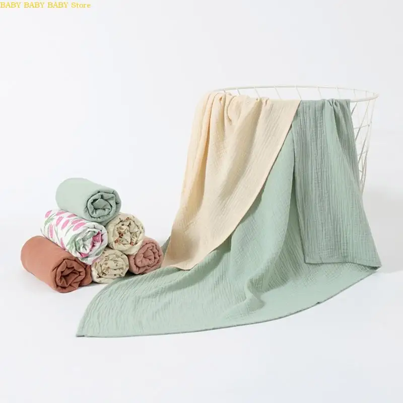 Q81A 2pcs Toallas baño bebé transpirables Mantas algodón - imagen 4